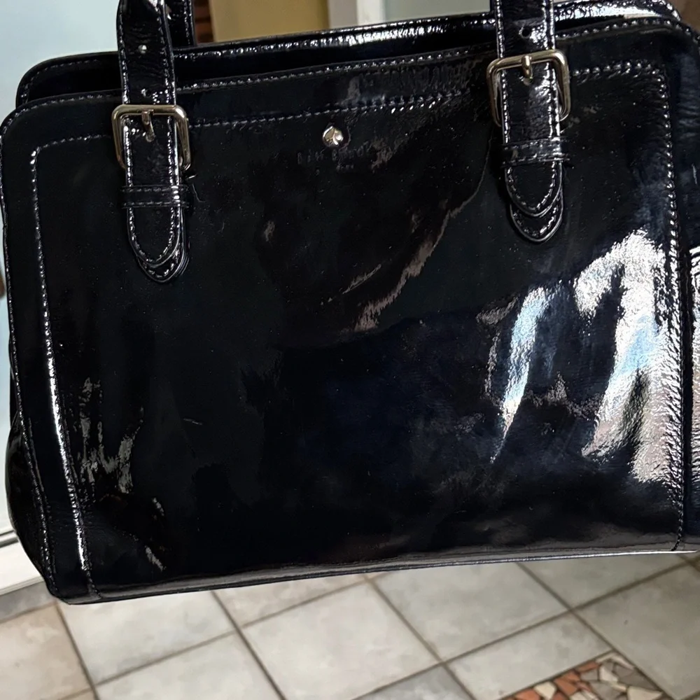 Kate Spade Black Patent Leather Work Tote Shoulder Bag